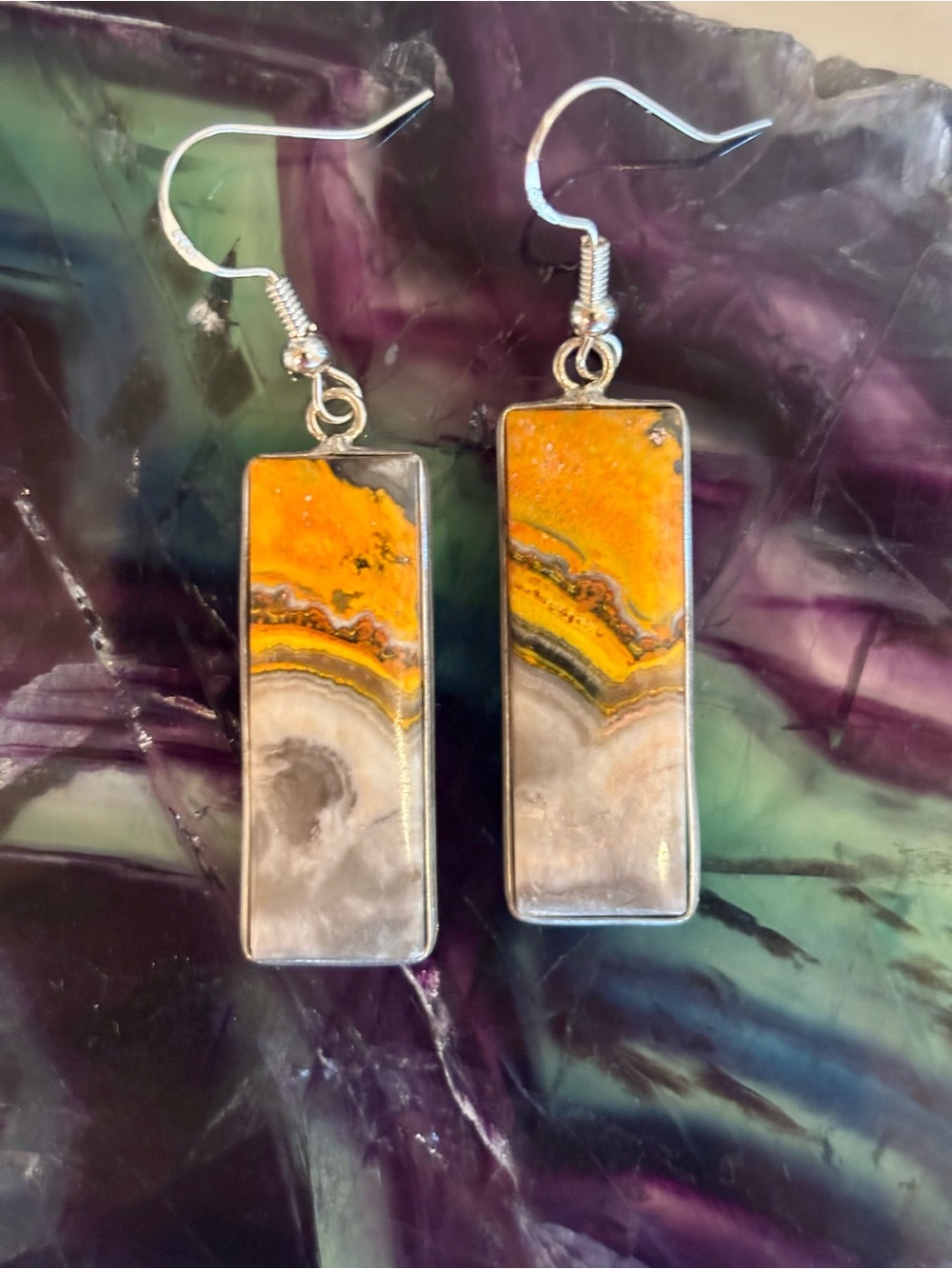 🐝 Bumblebee Jasper Earrings | Natural Crystal Stone